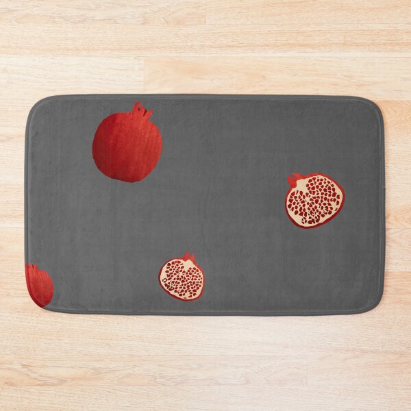 Item preview, Pomegranate red half simple pattern a watercolor grey designed and sold by Yana Mustafina | Boho Soulful Designs.