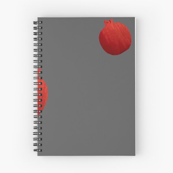 Item preview, Pomegranate red half simple pattern a watercolor grey designed and sold by Yana Mustafina | Boho Soulful Designs.