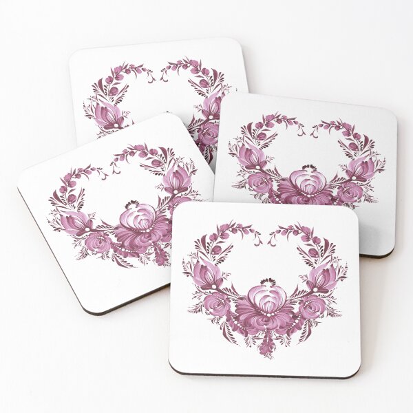 Item preview, Elegant Valentine's Day flowers print, Petrykivka floral heart designed and sold by Sunflower-7.