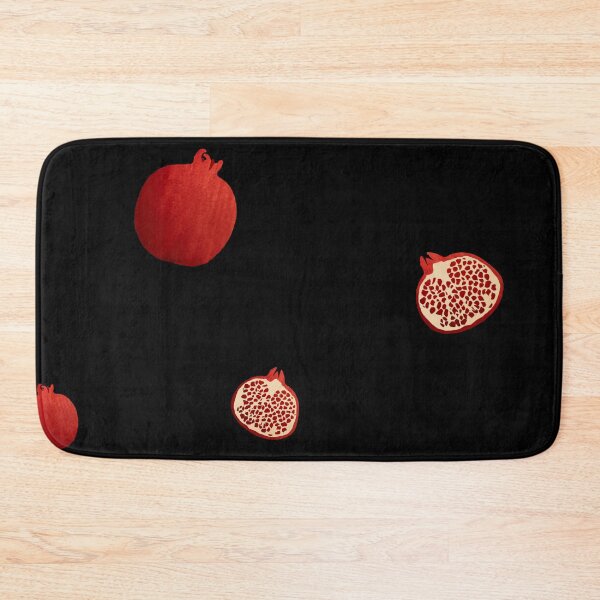 Item preview, Pomegranate red half simple pattern a watercolor black designed and sold by Yana Mustafina | Boho Soulful Designs.