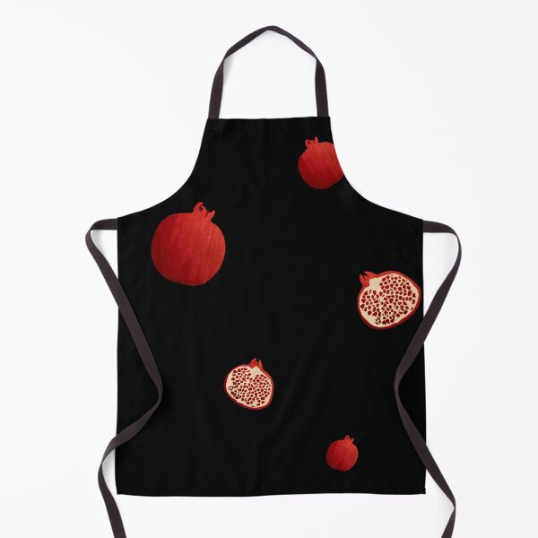 Item preview, Pomegranate red half simple pattern a watercolor black designed and sold by Yana Mustafina | Boho Soulful Designs.