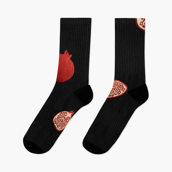 Item preview, Pomegranate red half simple pattern a watercolor black designed and sold by Yana Mustafina | Boho Soulful Designs.