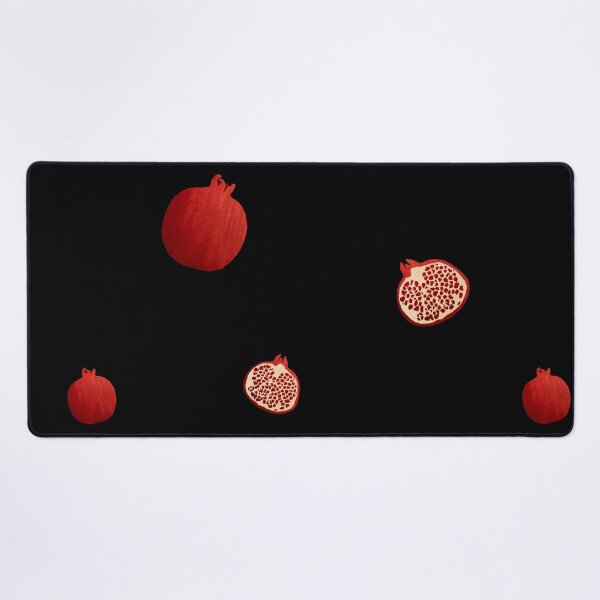 Item preview, Pomegranate red half simple pattern a watercolor black designed and sold by Yana Mustafina | Boho Soulful Designs.