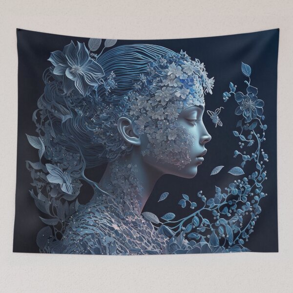 Item preview, Sapphire and Azurite Blue Flower Girl Design designed and sold by Juliascutecornr.