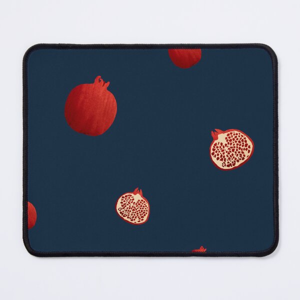 Item preview, Pomegranate red half simple pattern a watercolor blue designed and sold by Yana Mustafina | Boho Soulful Designs.