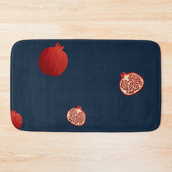 Item preview, Pomegranate red half simple pattern a watercolor blue designed and sold by Yana Mustafina | Boho Soulful Designs.