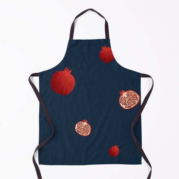 Item preview, Pomegranate red half simple pattern a watercolor blue designed and sold by Yana Mustafina | Boho Soulful Designs.