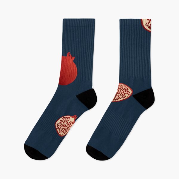 Item preview, Pomegranate red half simple pattern a watercolor blue designed and sold by Yana Mustafina | Boho Soulful Designs.