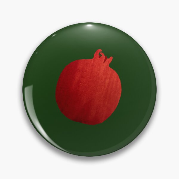 Item preview, Pomegranate red half simple pattern a watercolor green designed and sold by Yana Mustafina | Boho Soulful Designs.