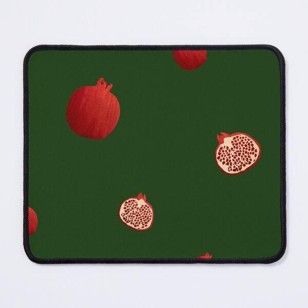 Item preview, Pomegranate red half simple pattern a watercolor green designed and sold by Yana Mustafina | Boho Soulful Designs.