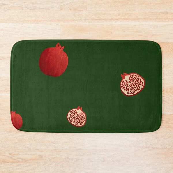 Item preview, Pomegranate red half simple pattern a watercolor green designed and sold by Yana Mustafina | Boho Soulful Designs.