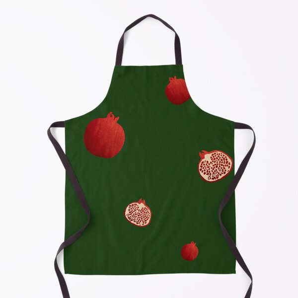 Item preview, Pomegranate red half simple pattern a watercolor green designed and sold by Yana Mustafina | Boho Soulful Designs.