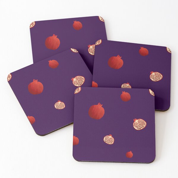Item preview, Pomegranate red half simple pattern a watercolor violet designed and sold by Yana Mustafina | Boho Soulful Designs.