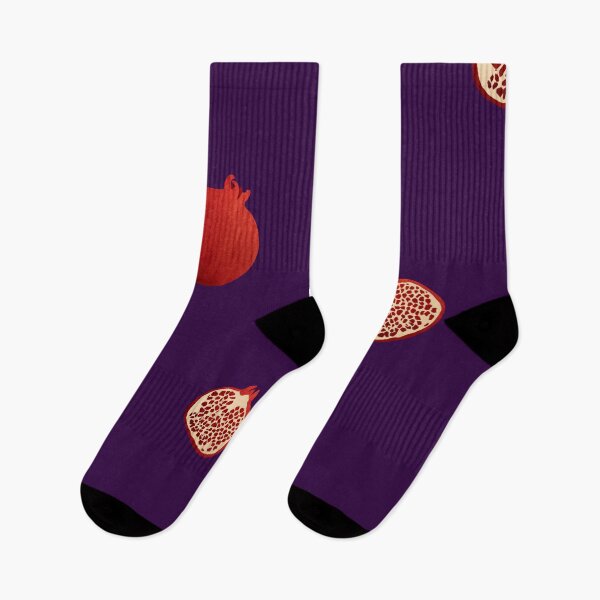 Item preview, Pomegranate red half simple pattern a watercolor violet designed and sold by Yana Mustafina | Boho Soulful Designs.