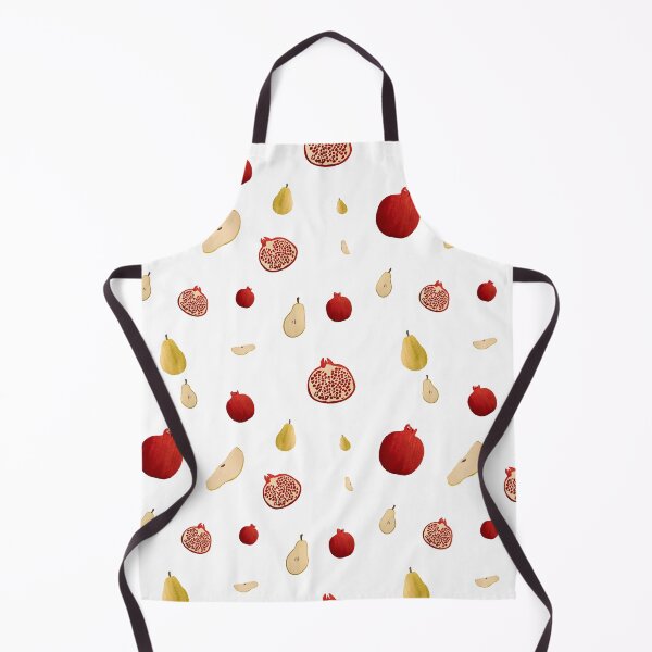 Item preview, Pomegranate pear half ornate pattern a watercolor designed and sold by Yana Mustafina | Boho Soulful Designs.