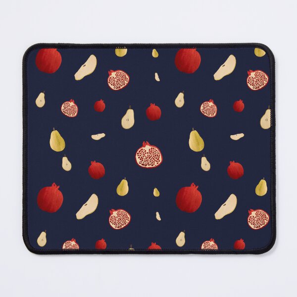 Item preview, Pomegranate pear half ornate pattern a watercolor blue designed and sold by Yana Mustafina | Boho Soulful Designs.