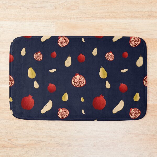 Item preview, Pomegranate pear half ornate pattern a watercolor blue designed and sold by Yana Mustafina | Boho Soulful Designs.