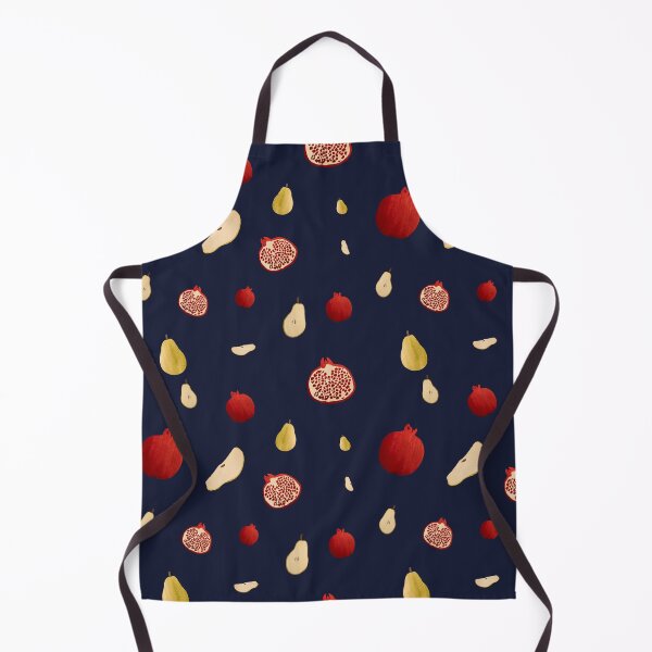 Item preview, Pomegranate pear half ornate pattern a watercolor blue designed and sold by Yana Mustafina | Boho Soulful Designs.