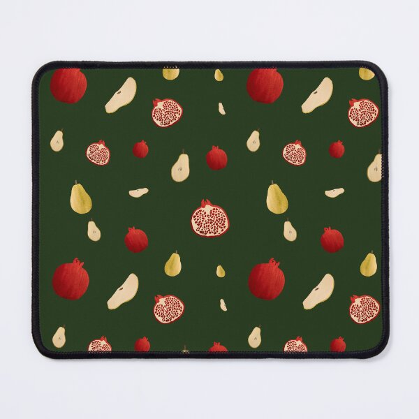 Item preview, Pomegranate pear half ornate pattern a watercolor green designed and sold by Yana Mustafina | Boho Soulful Designs.
