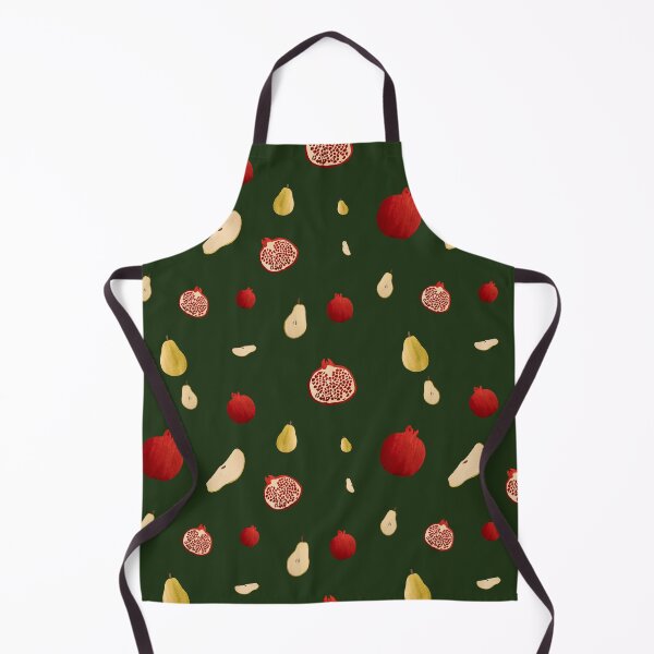 Item preview, Pomegranate pear half ornate pattern a watercolor green designed and sold by Yana Mustafina | Boho Soulful Designs.