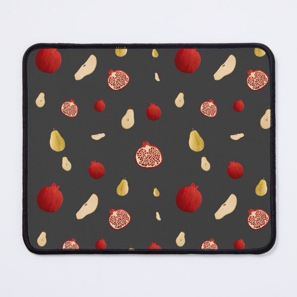 Item preview, Pomegranate pear half ornate pattern a watercolor grey designed and sold by Yana Mustafina | Boho Soulful Designs.