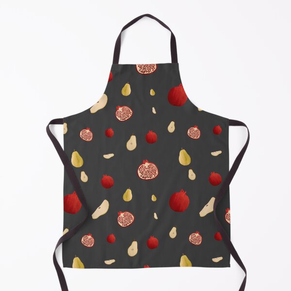Item preview, Pomegranate pear half ornate pattern a watercolor grey designed and sold by Yana Mustafina | Boho Soulful Designs.