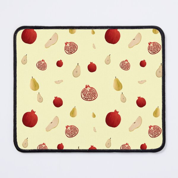 Artikelvorschau, Pomegranate pear half ornate pattern a watercolor yellow entworfen und verkauft von Yana Mustafina | Boho Soulful Designs.