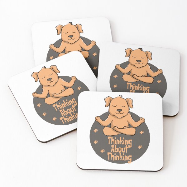 Item preview, Kawaii brown dog practice yoga poses and thinking designed and sold by Awesome 4 all.