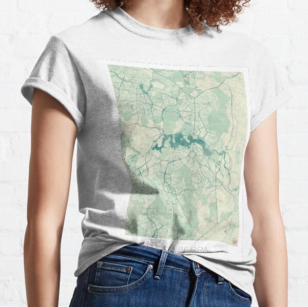 Canberra Map Blue Vintage Classic T-Shirt
