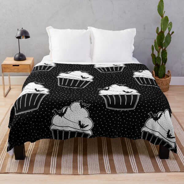 Item preview, Black Cupcake Pastry Lover Baked Goods Dot Pattern Goth Bats Sweets designed and sold by SoccaTamam.