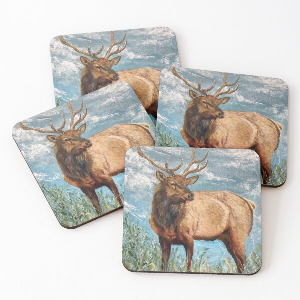 Item preview, Elk painting designed and sold by CurlyClaraBelle.