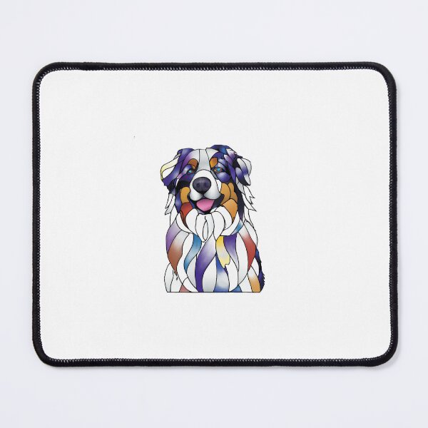 Item preview, Australian shepherd stained glass Aussie dog designed and sold by Oohshinythings.