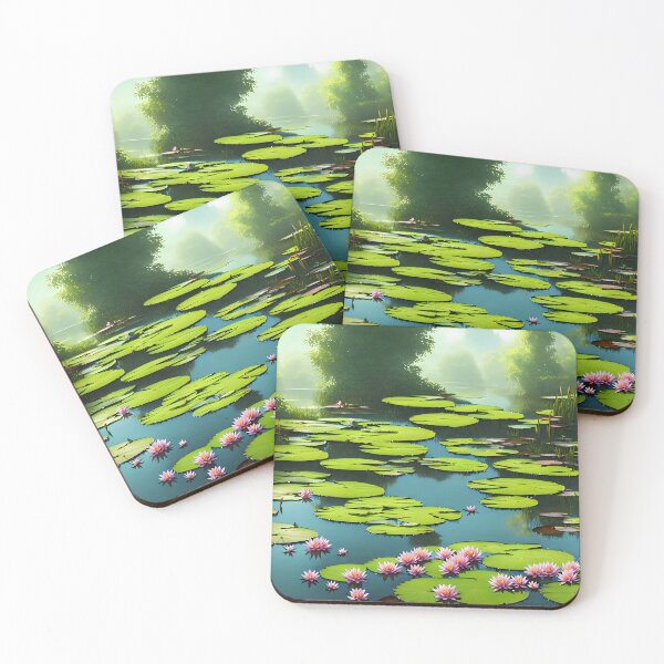 Item preview, Lake with Water Lilies for July designed and sold by FamiliarPufferfish.