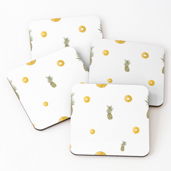 Item preview, Pineapple yellow fruit pattern watercolor designed and sold by Yana Mustafina | Boho Soulful Designs.