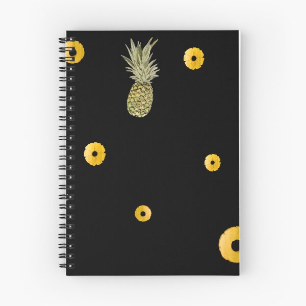 Artikelvorschau, Pineapple yellow fruit pattern watercolor black entworfen und verkauft von Yana Mustafina | Boho Soulful Designs.
