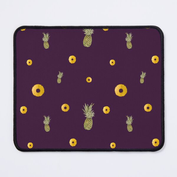 Item preview, Pineapple yellow fruit pattern watercolor violet designed and sold by Yana Mustafina | Boho Soulful Designs.