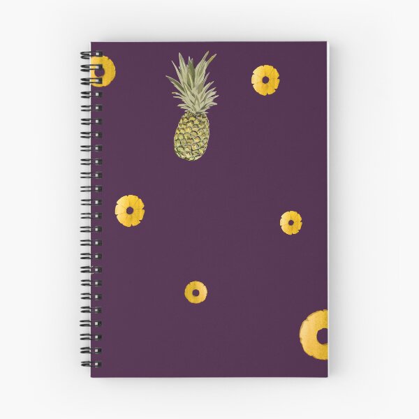 Artikelvorschau, Pineapple yellow fruit pattern watercolor violet entworfen und verkauft von Yana Mustafina | Boho Soulful Designs.