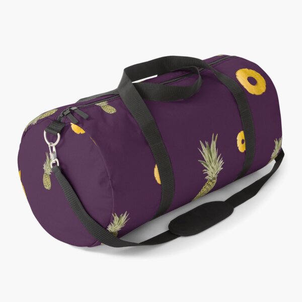 Item preview, Pineapple yellow fruit pattern watercolor violet designed and sold by Yana Mustafina | Boho Soulful Designs.