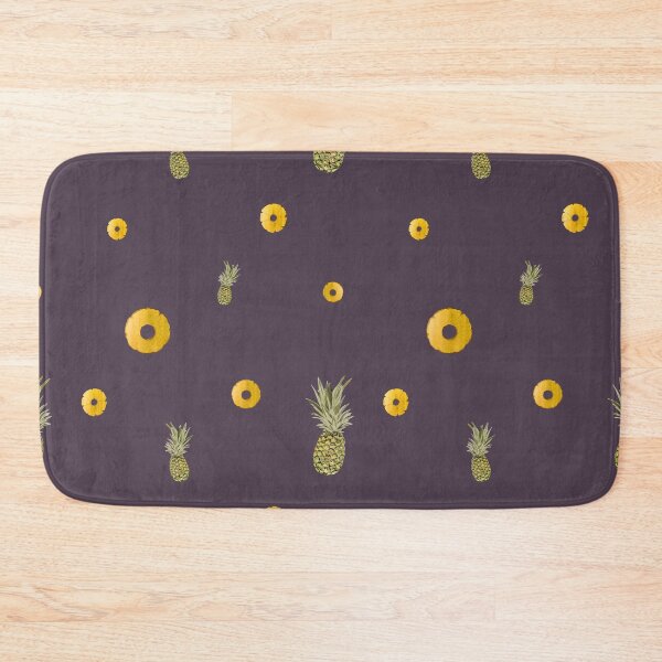 Item preview, Pineapple yellow fruit pattern watercolor purple designed and sold by Yana Mustafina | Boho Soulful Designs.