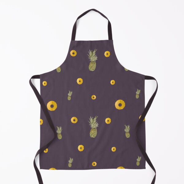 Item preview, Pineapple yellow fruit pattern watercolor purple designed and sold by Yana Mustafina | Boho Soulful Designs.