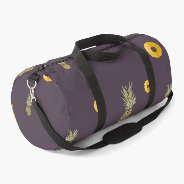 Item preview, Pineapple yellow fruit pattern watercolor purple designed and sold by Yana Mustafina | Boho Soulful Designs.