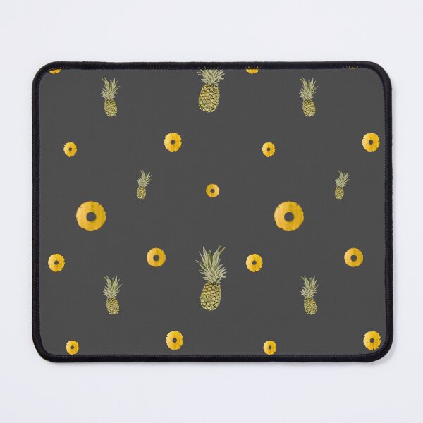 Item preview, Pineapple yellow fruit pattern watercolor grey designed and sold by Yana Mustafina | Boho Soulful Designs.