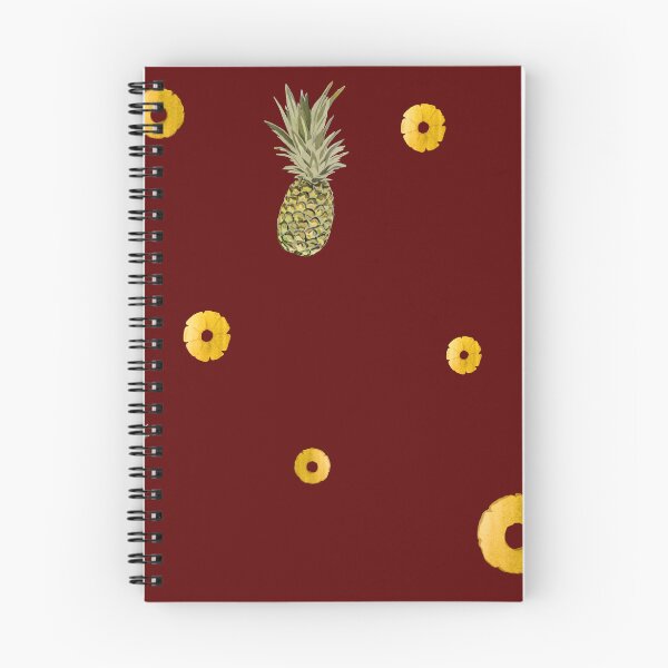 Item preview, Pineapple yellow fruit pattern watercolor red designed and sold by Yana Mustafina | Boho Soulful Designs.