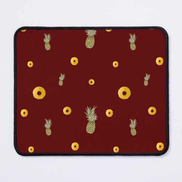 Item preview, Pineapple yellow fruit pattern watercolor red designed and sold by Yana Mustafina | Boho Soulful Designs.