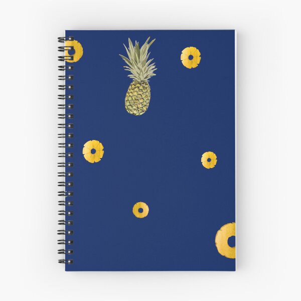 Item preview, Pineapple yellow fruit pattern watercolor blue designed and sold by Yana Mustafina | Boho Soulful Designs.
