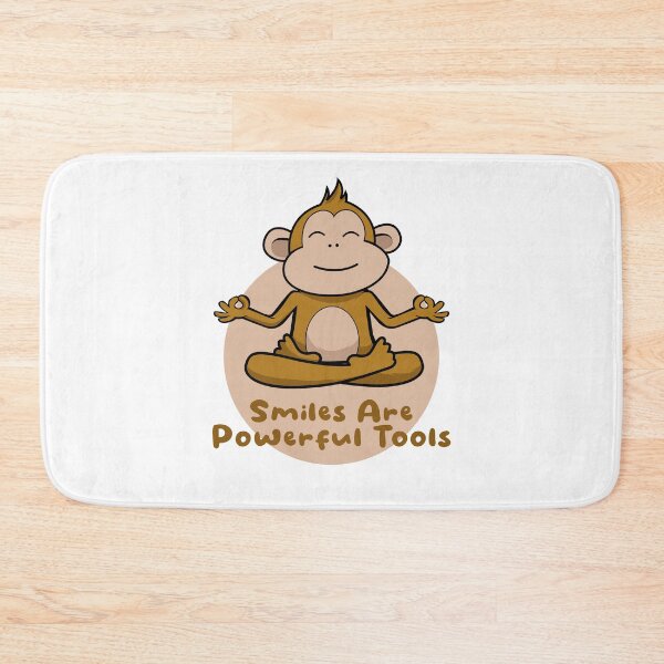 Item preview, Kawaii funny brown monkey smiling and doing yoga designed and sold by Awesome 4 all.