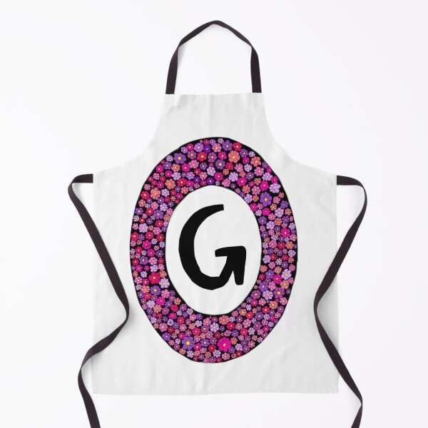 Item preview, G circle border pink and purple flower monogram designed and sold by Words-Artist.