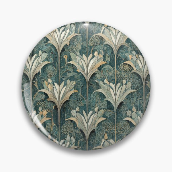 Item preview, Viridian Floral Art Nouveau Pattern Alphonse Mucha William Morris Florals designed and sold by NouveauPatterns.