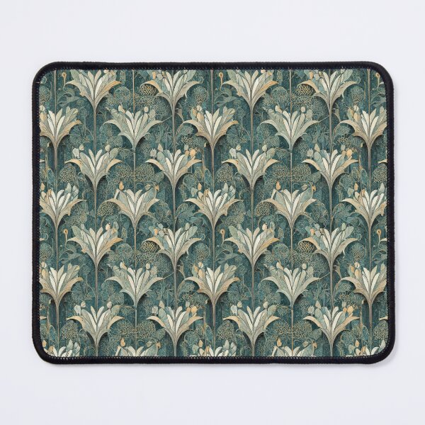 Item preview, Viridian Floral Art Nouveau Pattern Alphonse Mucha William Morris Florals designed and sold by NouveauPatterns.