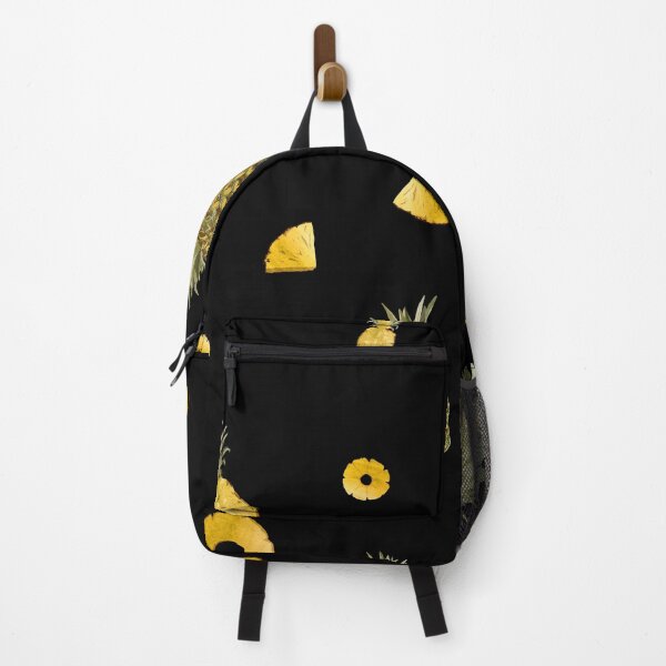 Item preview, Pineapple yellow fruit a cute pattern watercolor black designed and sold by Yana Mustafina | Boho Soulful Designs.